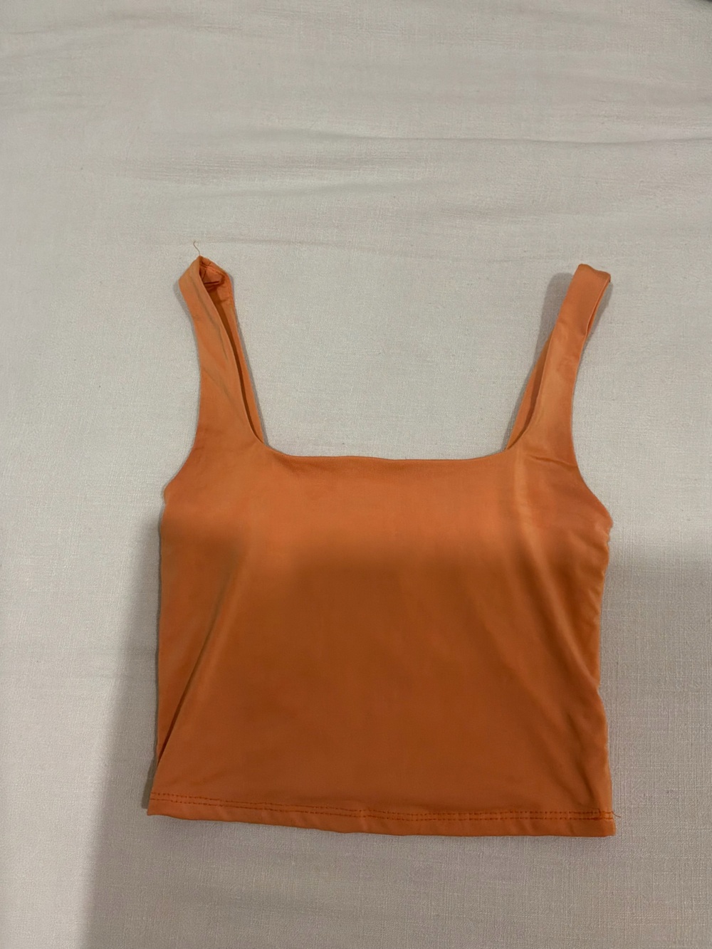 Square Neck Crop Tank Top in Orange